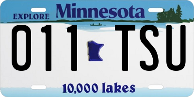 MN license plate 011TSU