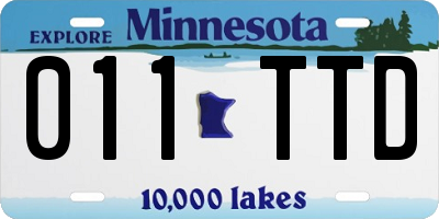 MN license plate 011TTD