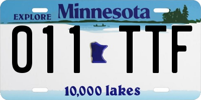 MN license plate 011TTF