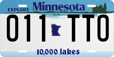 MN license plate 011TTO