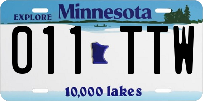 MN license plate 011TTW