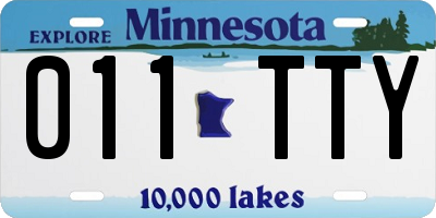 MN license plate 011TTY