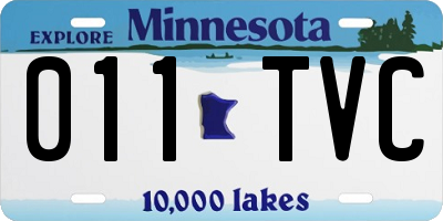MN license plate 011TVC