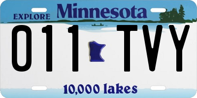 MN license plate 011TVY