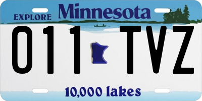 MN license plate 011TVZ