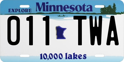 MN license plate 011TWA