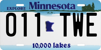 MN license plate 011TWE
