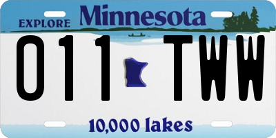 MN license plate 011TWW