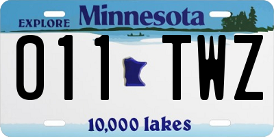 MN license plate 011TWZ