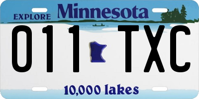 MN license plate 011TXC