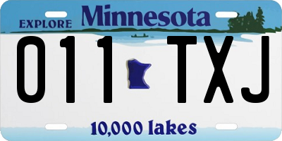 MN license plate 011TXJ