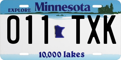 MN license plate 011TXK