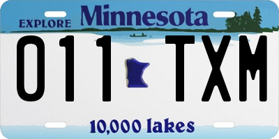 MN license plate 011TXM