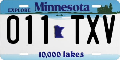 MN license plate 011TXV