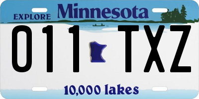 MN license plate 011TXZ