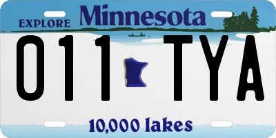 MN license plate 011TYA