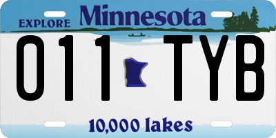 MN license plate 011TYB