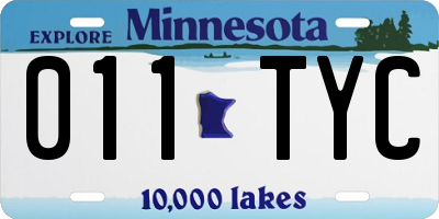 MN license plate 011TYC