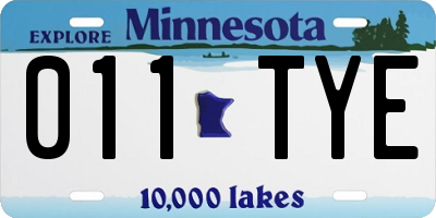 MN license plate 011TYE