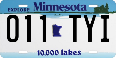 MN license plate 011TYI