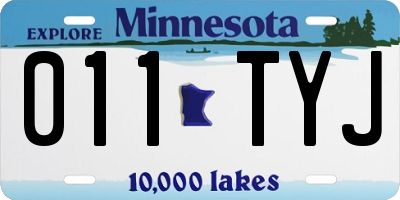 MN license plate 011TYJ