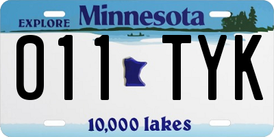 MN license plate 011TYK