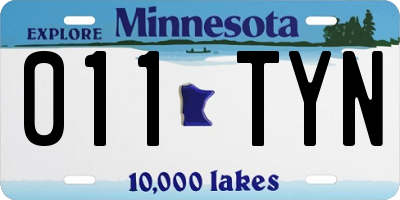 MN license plate 011TYN