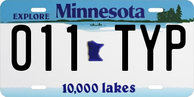 MN license plate 011TYP