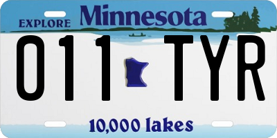 MN license plate 011TYR