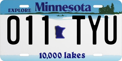 MN license plate 011TYU