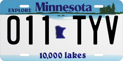 MN license plate 011TYV