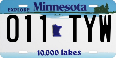 MN license plate 011TYW