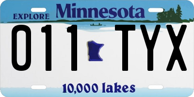 MN license plate 011TYX