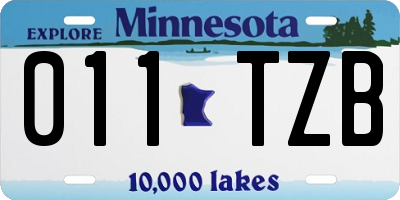 MN license plate 011TZB