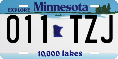 MN license plate 011TZJ