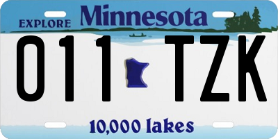 MN license plate 011TZK