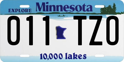 MN license plate 011TZO