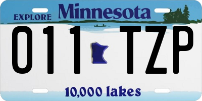MN license plate 011TZP