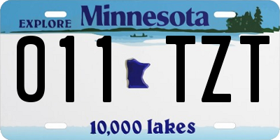 MN license plate 011TZT