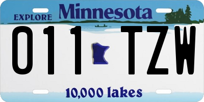 MN license plate 011TZW