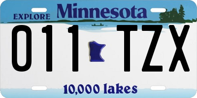 MN license plate 011TZX