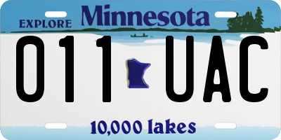 MN license plate 011UAC