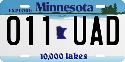 MN license plate 011UAD