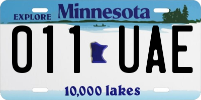 MN license plate 011UAE