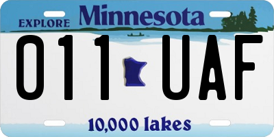MN license plate 011UAF