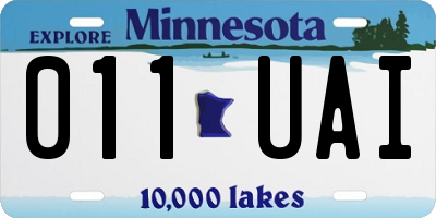 MN license plate 011UAI