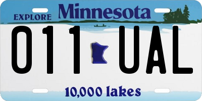 MN license plate 011UAL
