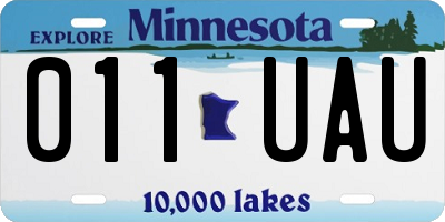 MN license plate 011UAU
