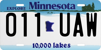 MN license plate 011UAW