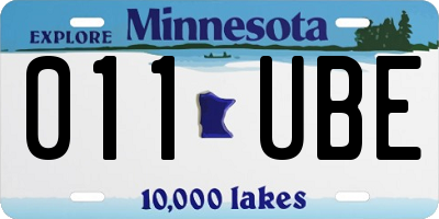 MN license plate 011UBE